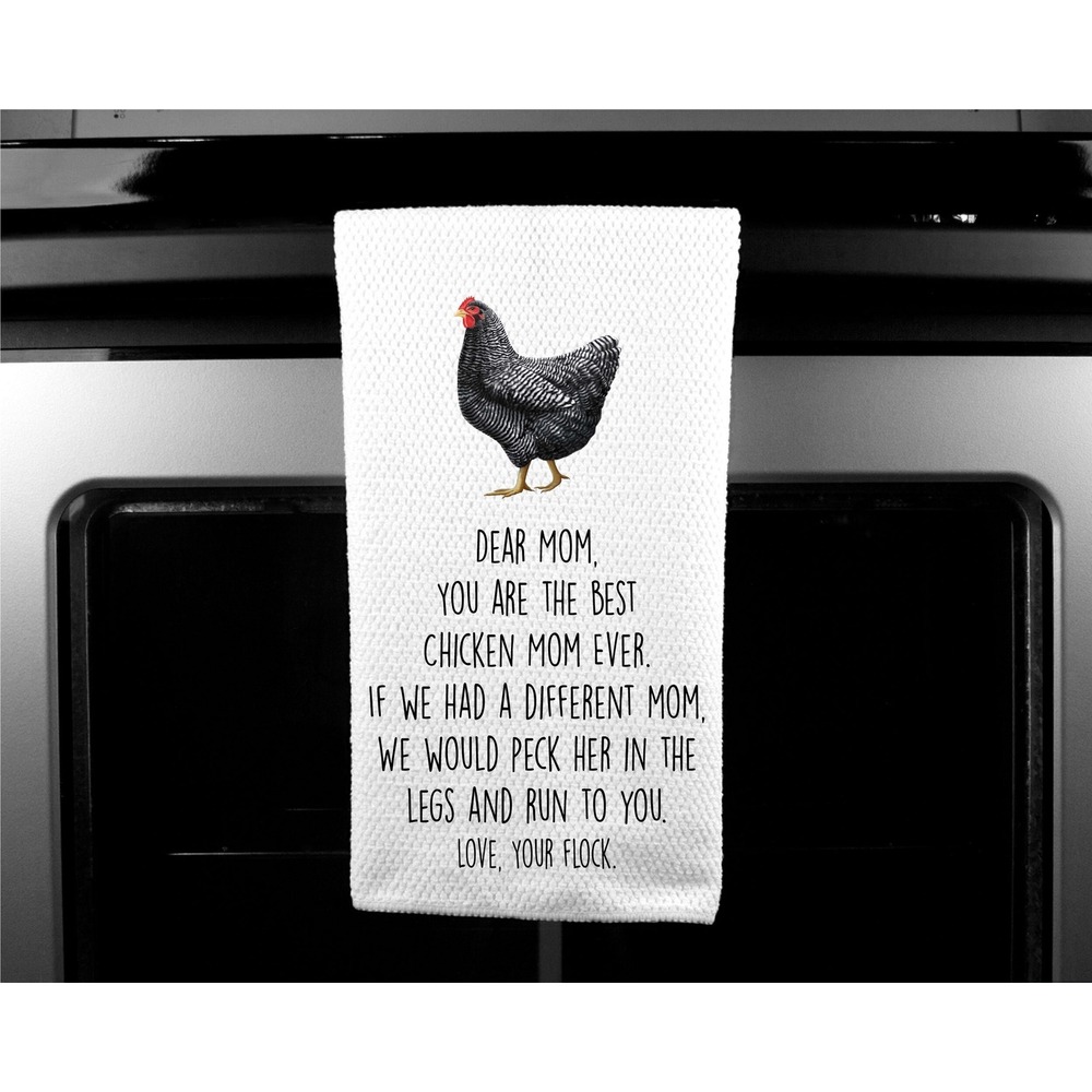 Funny Chicken Mom Hand Towel, Kitchen Decor